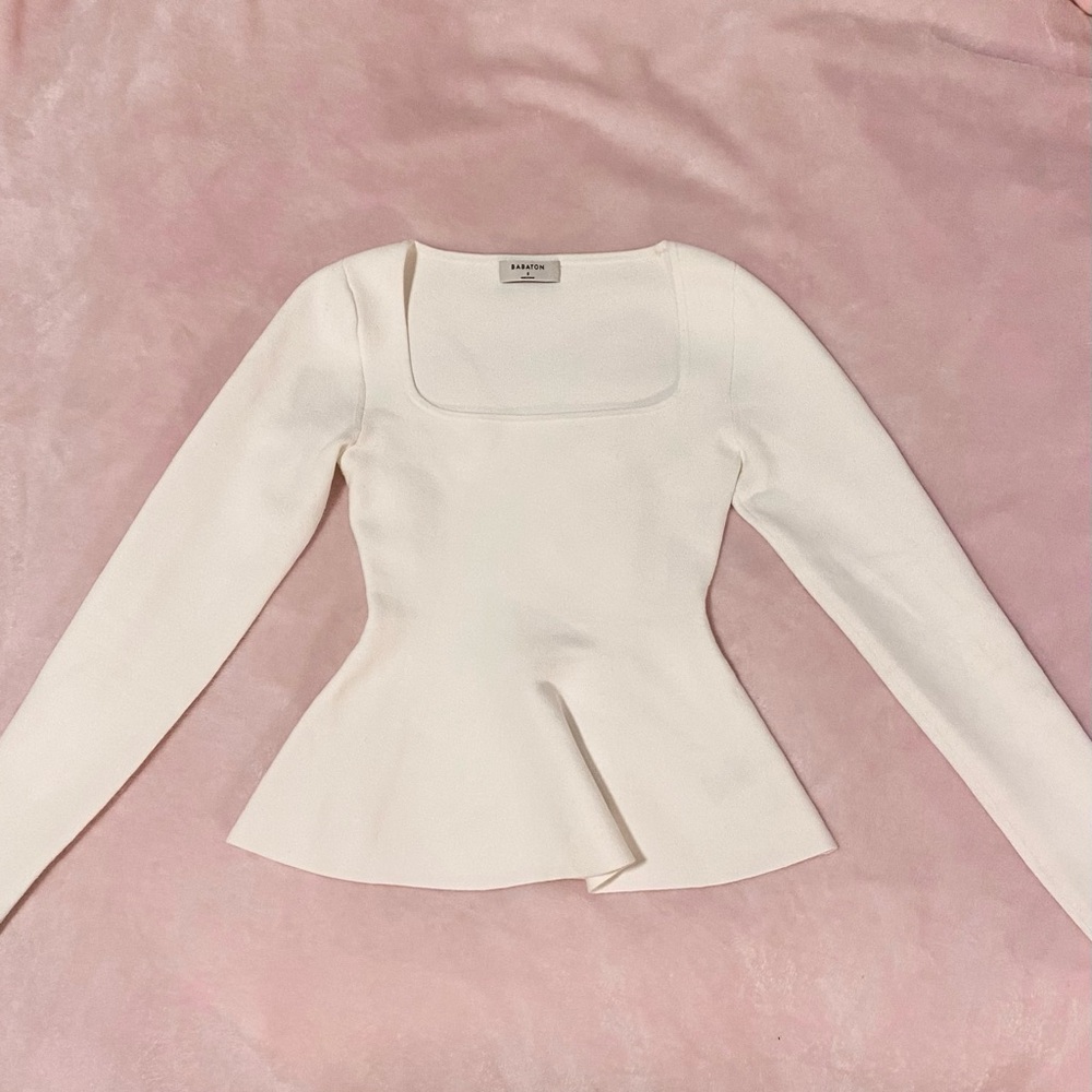 Aritzia Babaton Sculpt Knit “Pouf” Long Sleeve Top 🐇